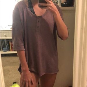 American Eagle 3/4 sleeve flowy tee with buttons